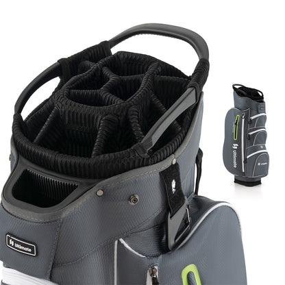 9.5 Inch Lightweight Golf Cart Bag with 15 Way Top Dividers, Green Golf at Gallery Canada