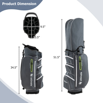 9.5 Inch Lightweight Golf Cart Bag with 15 Way Top Dividers, Green Golf at Gallery Canada