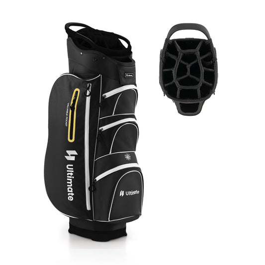 9.5 Inch Lightweight Golf Cart Bag, 15 Way Top Dividers, Black Golf Black at Gallery Canada