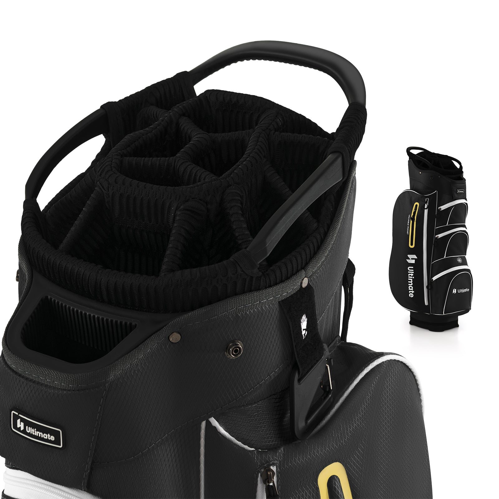 9.5 Inch Lightweight Golf Cart Bag with 15 Way Top Dividers, Black Golf at Gallery Canada