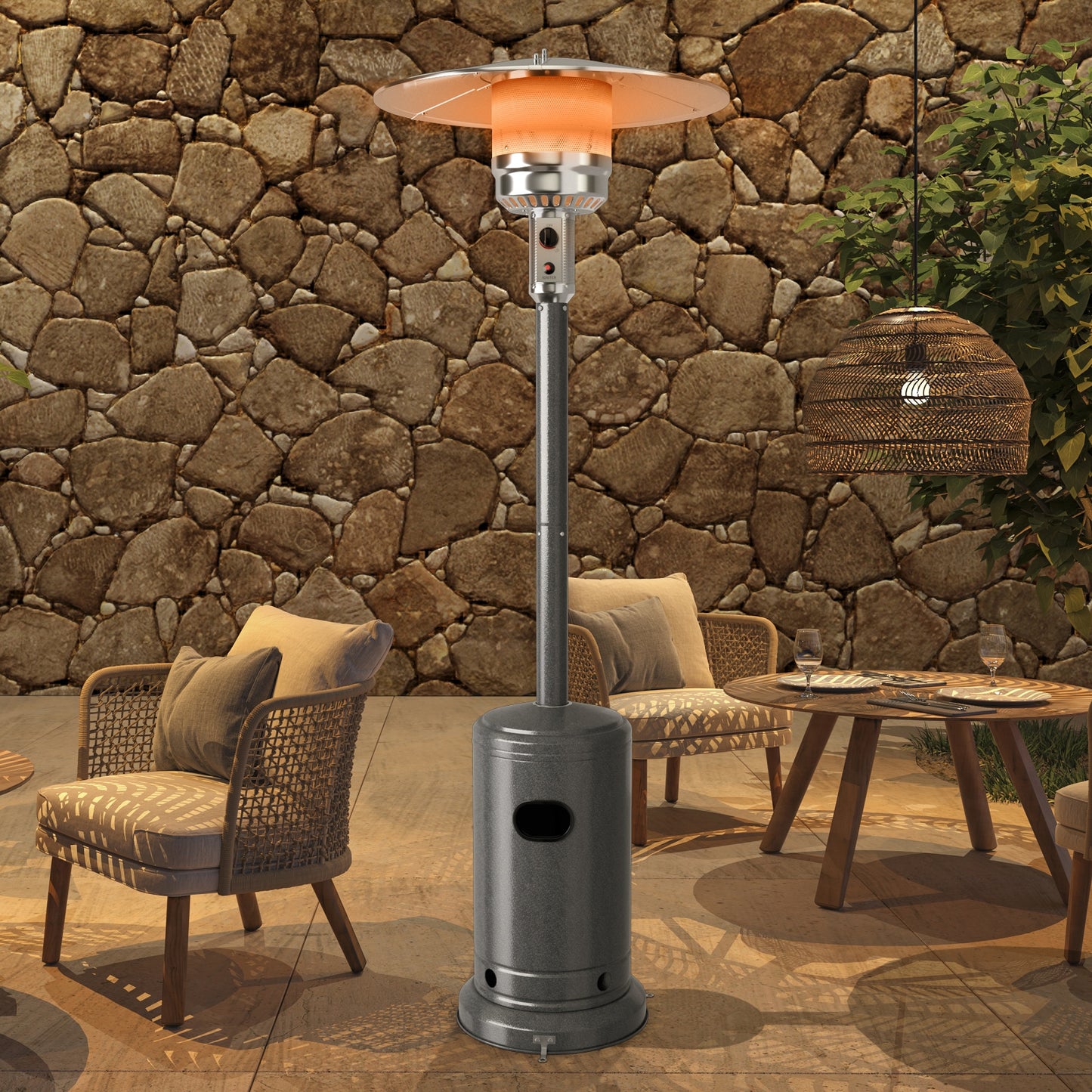 50000BTU Garden Propane Standing LP Gas Steel Accessories Heater, Gray Patio Heaters at Gallery Canada