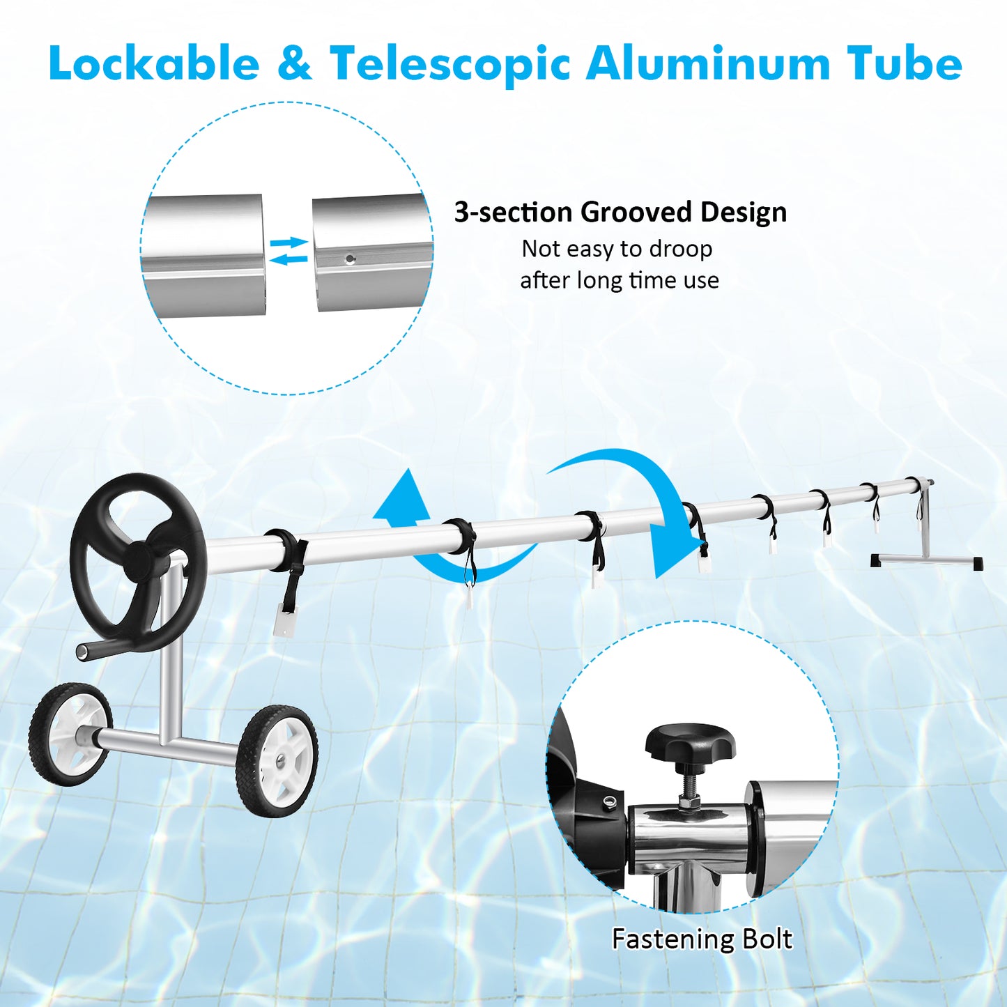 18 Feet Aluminum In-Ground Swimming Pool Cover Reel, Silver Swimming Pools at Gallery Canada