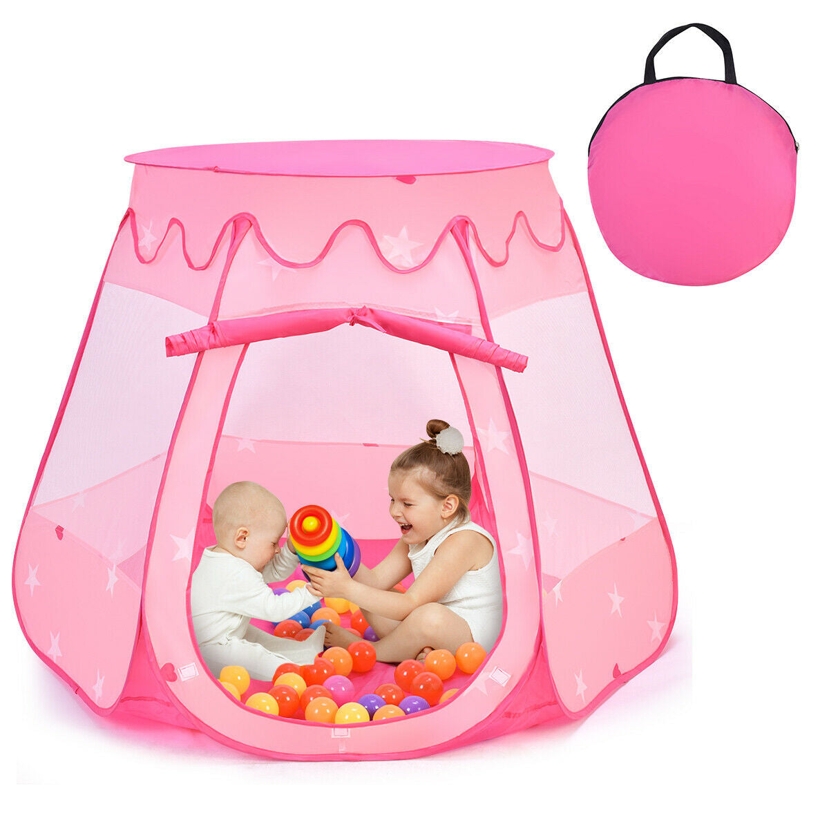 Pink Portable Kid Play House Play Tent with 100 Balls, Pink Play Tents & Playhouse at Gallery Canada