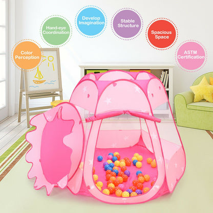 Pink Portable Kid Play House Play Tent with 100 Balls, Pink - Gallery Canada