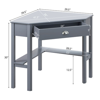 Corner Wooden Laptop Desk, Gray Corner Desks at Gallery Canada