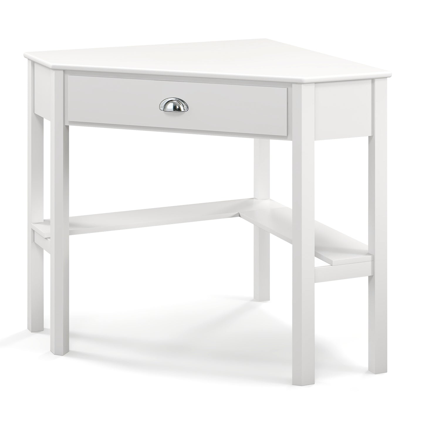 Corner Wooden Laptop Desk, White