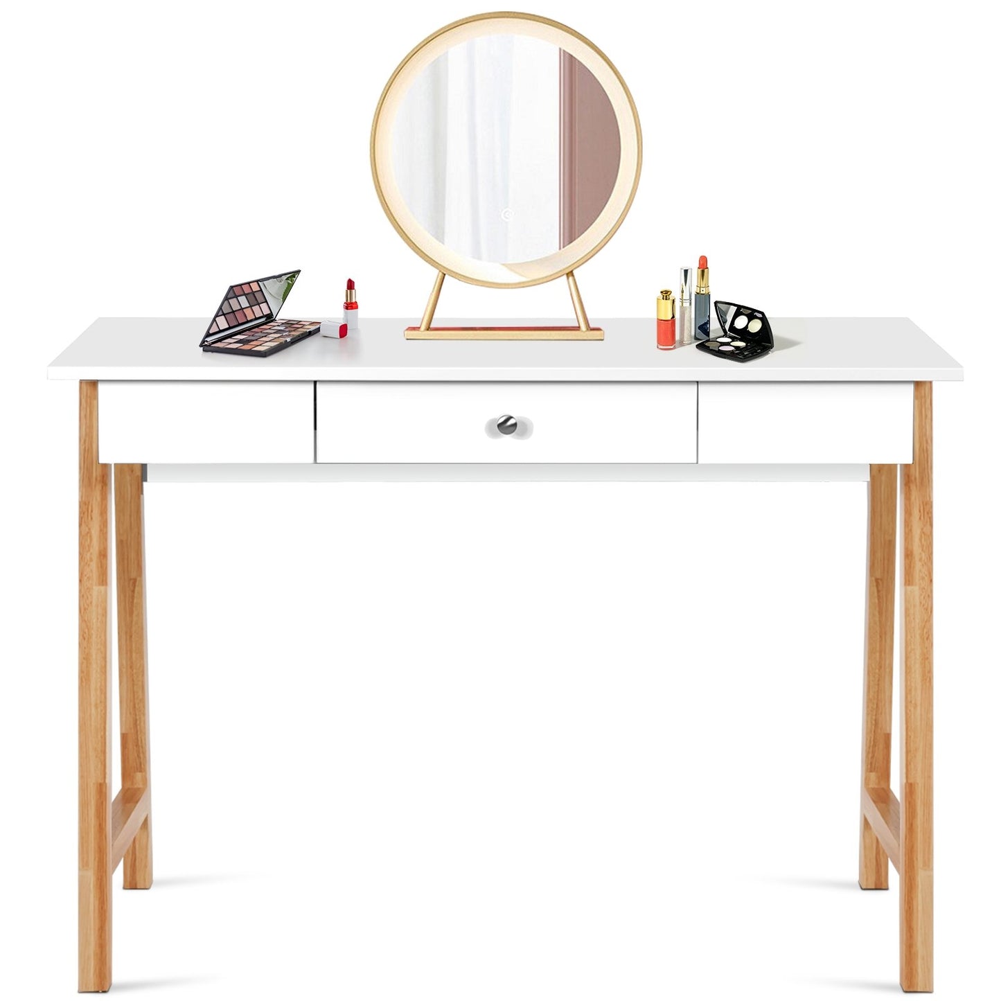 Computer Desk Laptop PC Writing Table Makeup Vanity Table, Natural - Gallery Canada