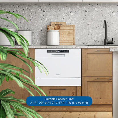 Compact Countertop Dishwasher with 6 Place Settings and 5 Washing Programs, White at Gallery Canada