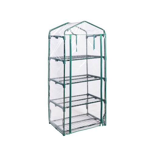 Outdoor Portable Mini 4 Shelves Greenhouse, Transparent