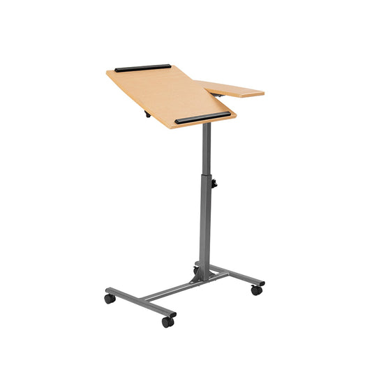Adjustable Laptop Desk With Stand Holder And Wheels, Natural - Gallery Canada