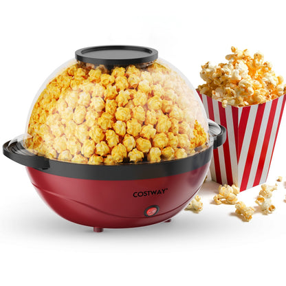 6QT Stirring Popcorn Popper Maker with Nonstick Plate, Red at Gallery Canada