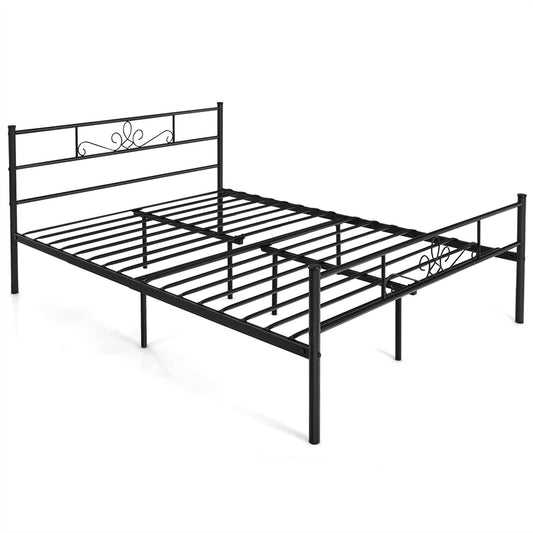 Twin/Full/Queen Size Metal Bed Frame with Headboard and Footboard-Queen Size, Black Simple Bed Frame Queen Size at Gallery Canada