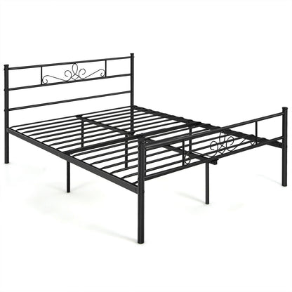 Metal Bed Frame With Headboard And Footboard, Full Size, Black Simple Bed Frame at Gallery Canada