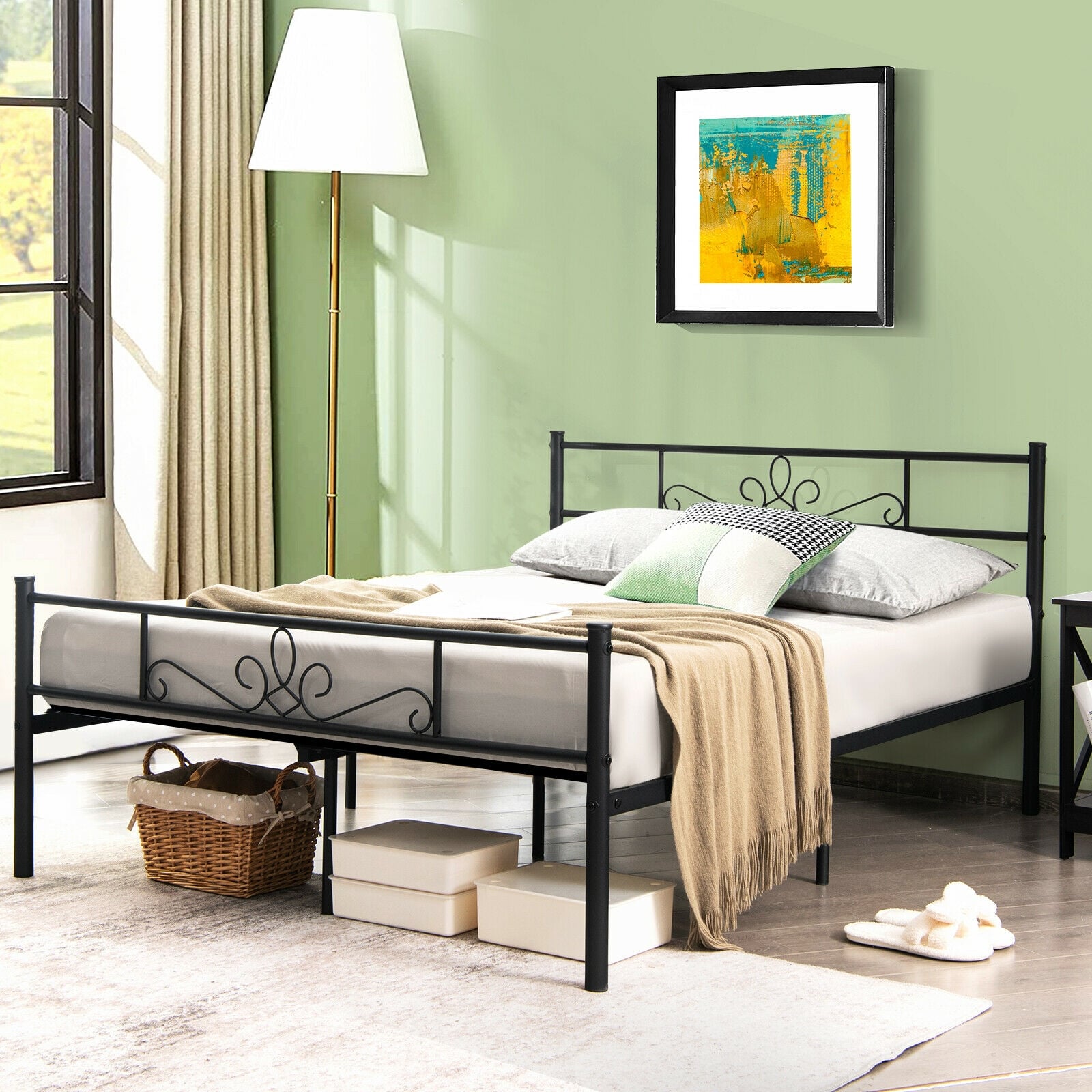 Metal Bed Frame With Headboard And Footboard, Full Size, Black Simple Bed Frame at Gallery Canada