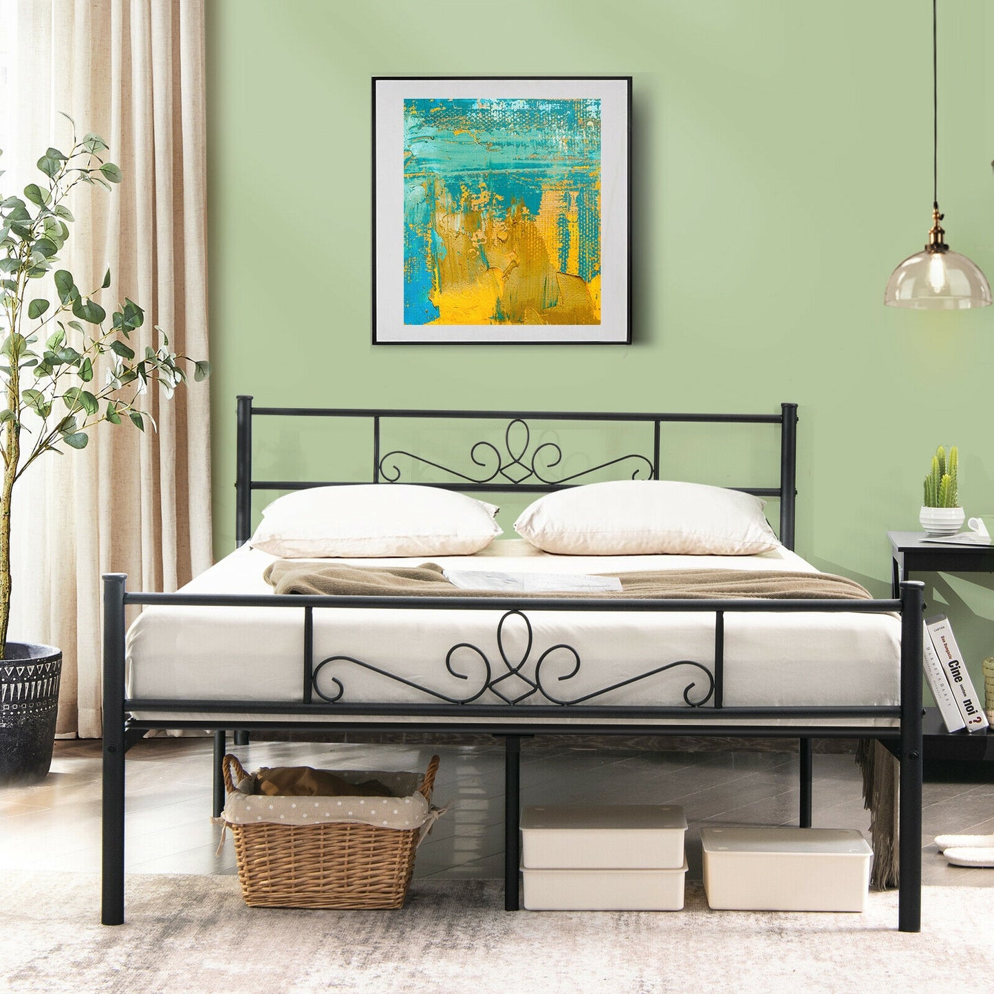 Metal Bed Frame With Headboard And Footboard, Full Size, Black Simple Bed Frame at Gallery Canada