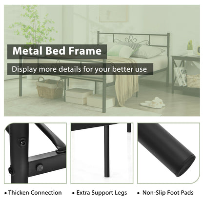 Metal Bed Frame With Headboard And Footboard, Full Size, Black Simple Bed Frame at Gallery Canada
