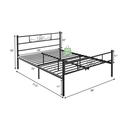 Metal Bed Frame With Headboard And Footboard, Full Size, Black Simple Bed Frame at Gallery Canada