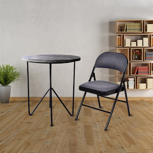 Folding Chair Set, Upholstered Seat, Fabric Backrest