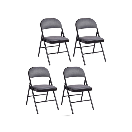 Folding Chair Set, Upholstered Seat, Fabric Backrest