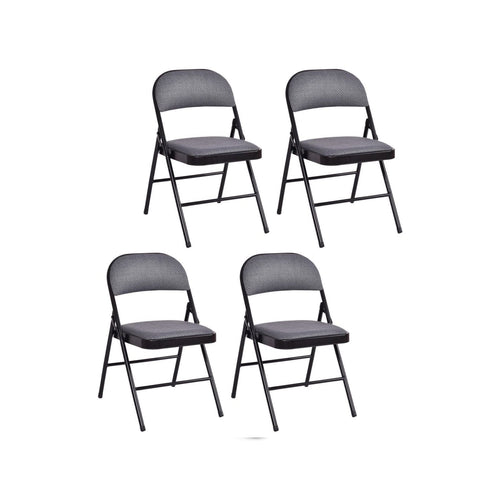 Folding Chair Set, Upholstered Seat, Fabric Backrest