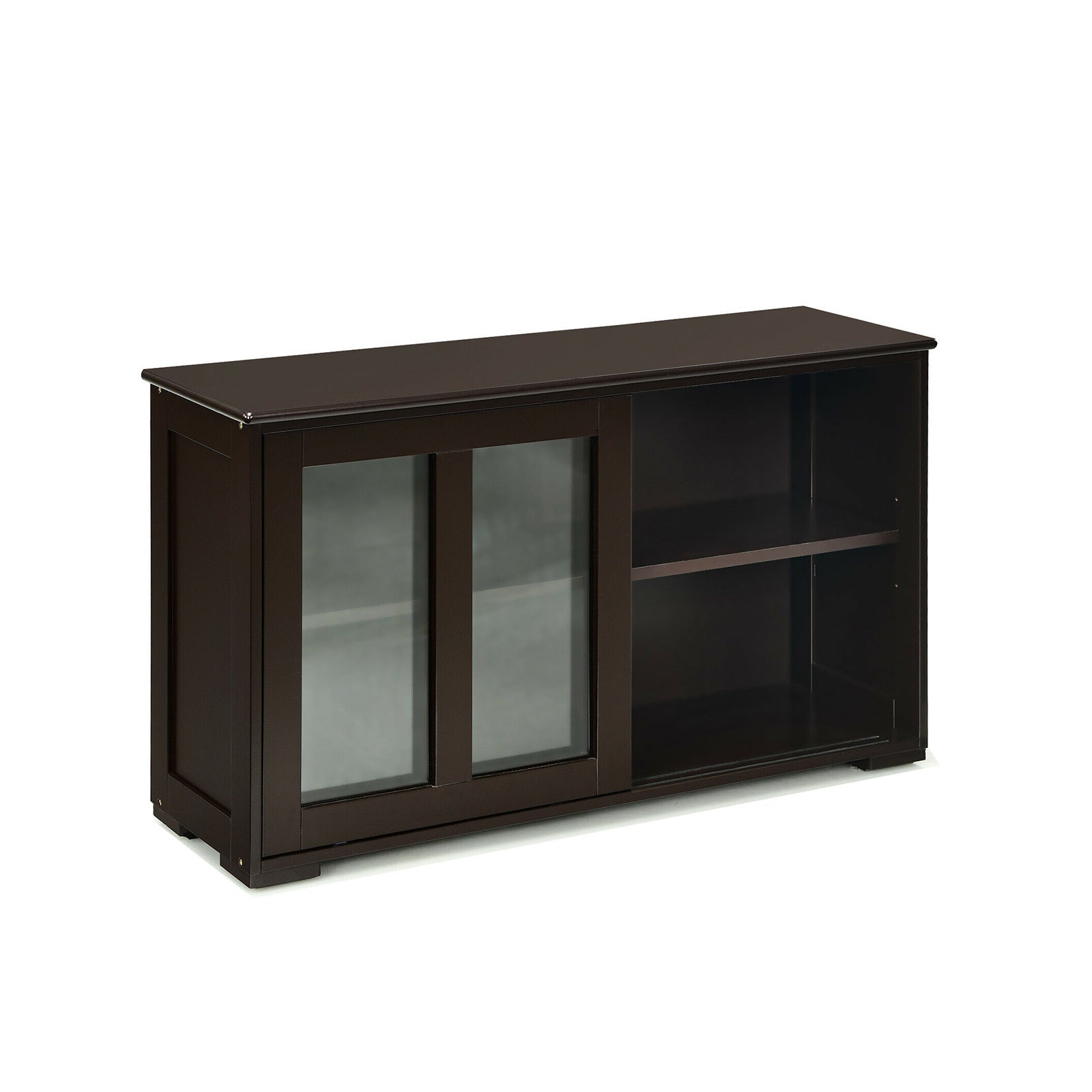 Sideboard Buffet Cupboard Storage Cabinet with Sliding Door, Brown Sideboards Cabinets & Buffets Brown at Gallery Canada