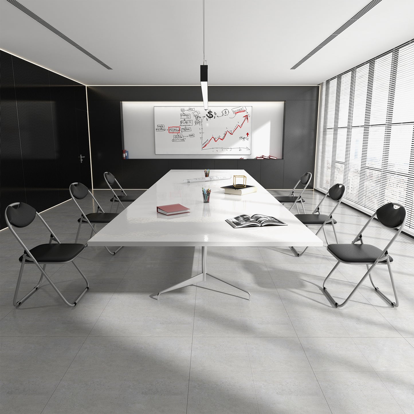6 Pieces U-Shape Folding Chairs, Hollow Handle, Black Dining Chairs at Gallery Canada