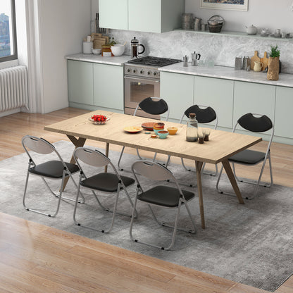 6 Pieces U-Shape Folding Chairs, Hollow Handle, Black Dining Chairs at Gallery Canada
