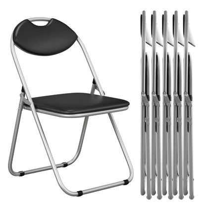 6 Pieces U-Shape Folding Chairs, Hollow Handle, Black Dining Chairs at Gallery Canada