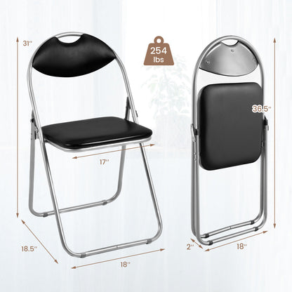 6 Pieces U-Shape Folding Chairs, Hollow Handle, Black Dining Chairs at Gallery Canada