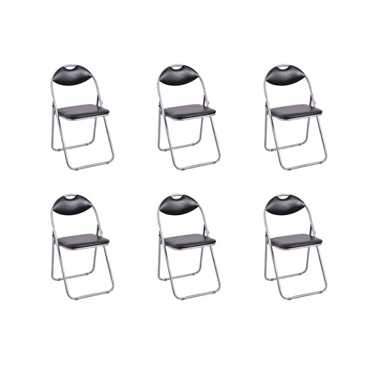 6 Pieces U-Shape Folding Chairs with Hollow Handle, Black - Gallery Canada