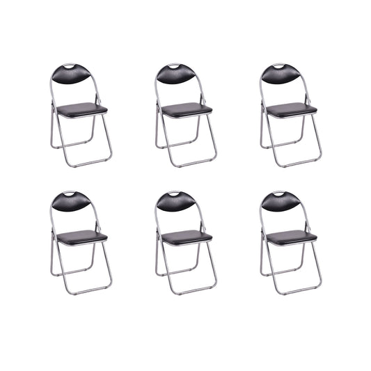 6 Pieces U-Shape Folding Chairs, Hollow Handle, Black Dining Chairs Black at Gallery Canada