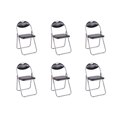 6 Pieces U-Shape Folding Chairs, Hollow Handle, Black Dining Chairs at Gallery Canada