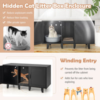 Thumbnail for 2-Door Cat Litter Box Enclosure with Winding Entry and Scratching Board - Gallery View 5 of 10