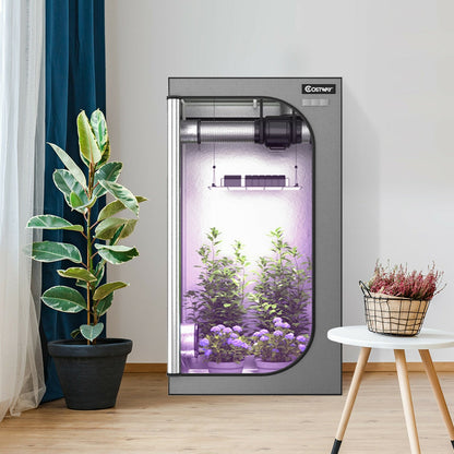 36 x 20 x 63 Inch Indoor Grow Room with Observation Window, Gray at Gallery Canada