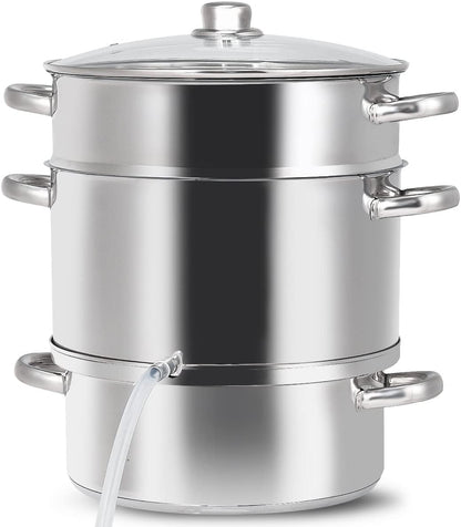 11-Quart Stainless Steel Fruit Juicer Steamer, Silver Food Steamers Silver at Gallery Canada