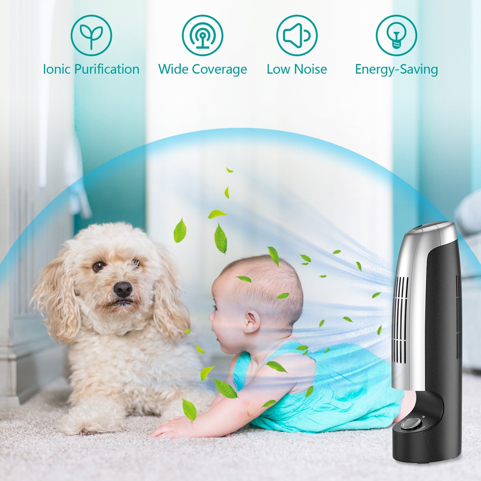 2 Pieces Mini Ionic Whisper Home Air Purifier for Dust and Smoke, Gray Air Purifiers at Gallery Canada