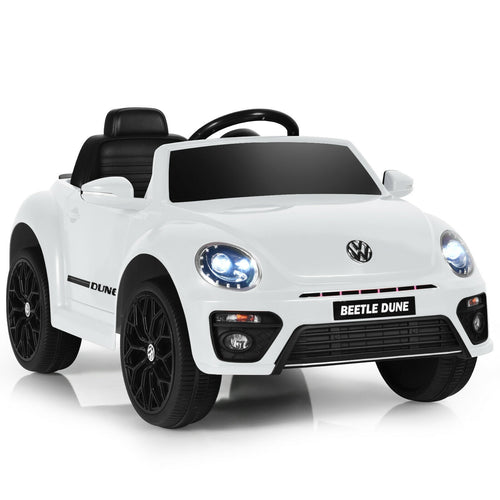 Volkswagen Beetle Kids Electric Ride On Car with Remote Control, White
