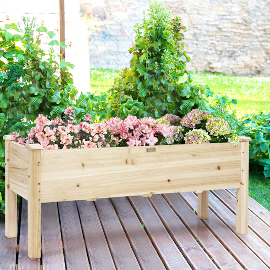 Raised Garden Bed, Elevated Planter Box, Wood, Natural Raised Garden Beds Natural at Gallery Canada