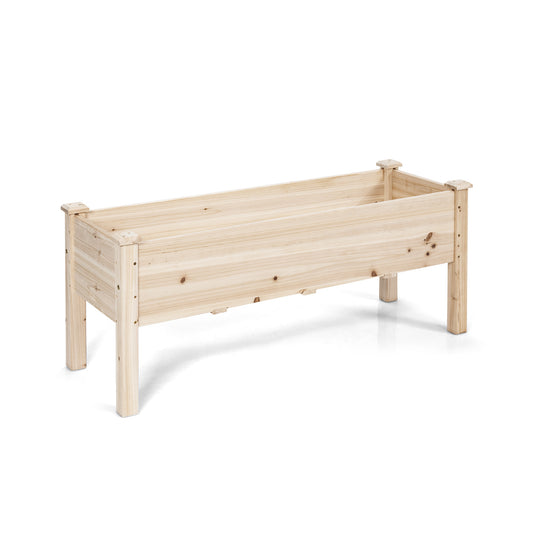 Raised Garden Bed, Elevated Planter Box, Wood, Natural Raised Garden Beds Natural at Gallery Canada