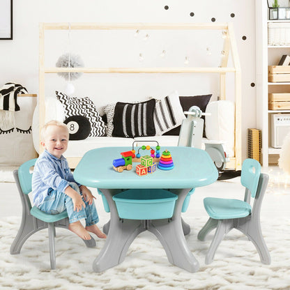 Children Kids Activity Table & Chair Set Play Furniture W/Storage, Blue Kids Table & Chair Sets at Gallery Canada