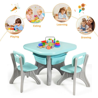 Children Kids Activity Table & Chair Set Play Furniture W/Storage, Blue Kids Table & Chair Sets at Gallery Canada