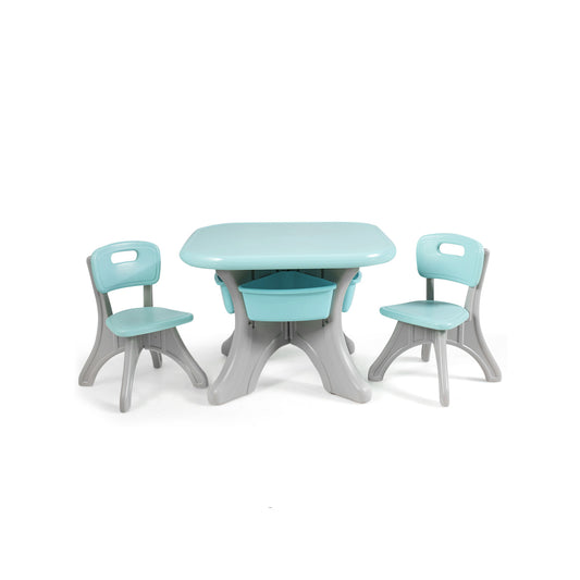 Kids Activity Table And Chair Set With Storage, Blue Kids Table & Chair Sets Blue at Gallery Canada