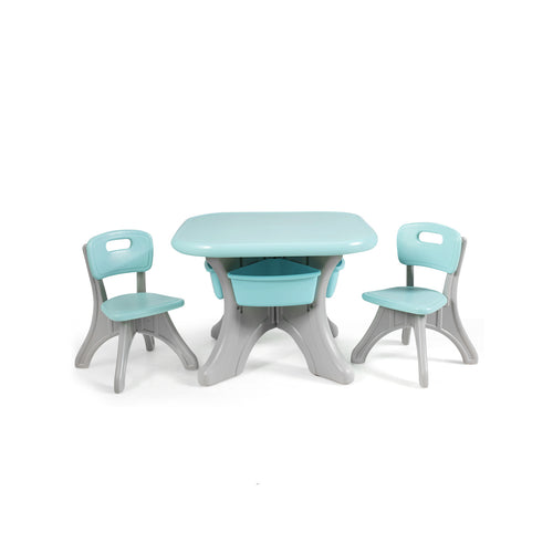 Kids Activity Table And Chair Set With Storage, Blue