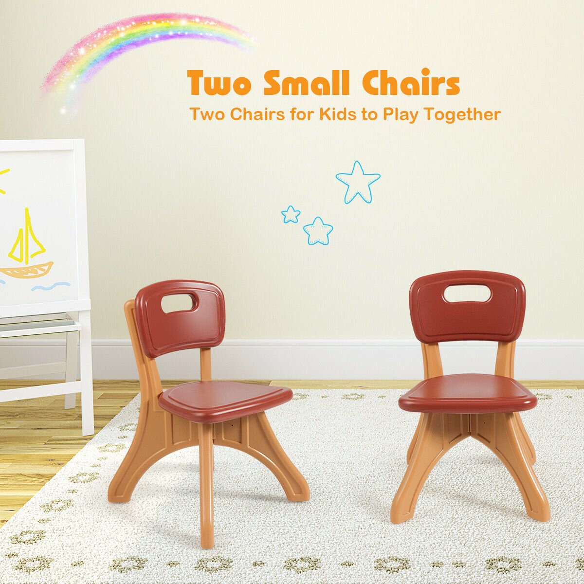 Kids Activity Table & Chair Set Play Furniture with Storage, Brown Kids Table & Chair Sets at Gallery Canada