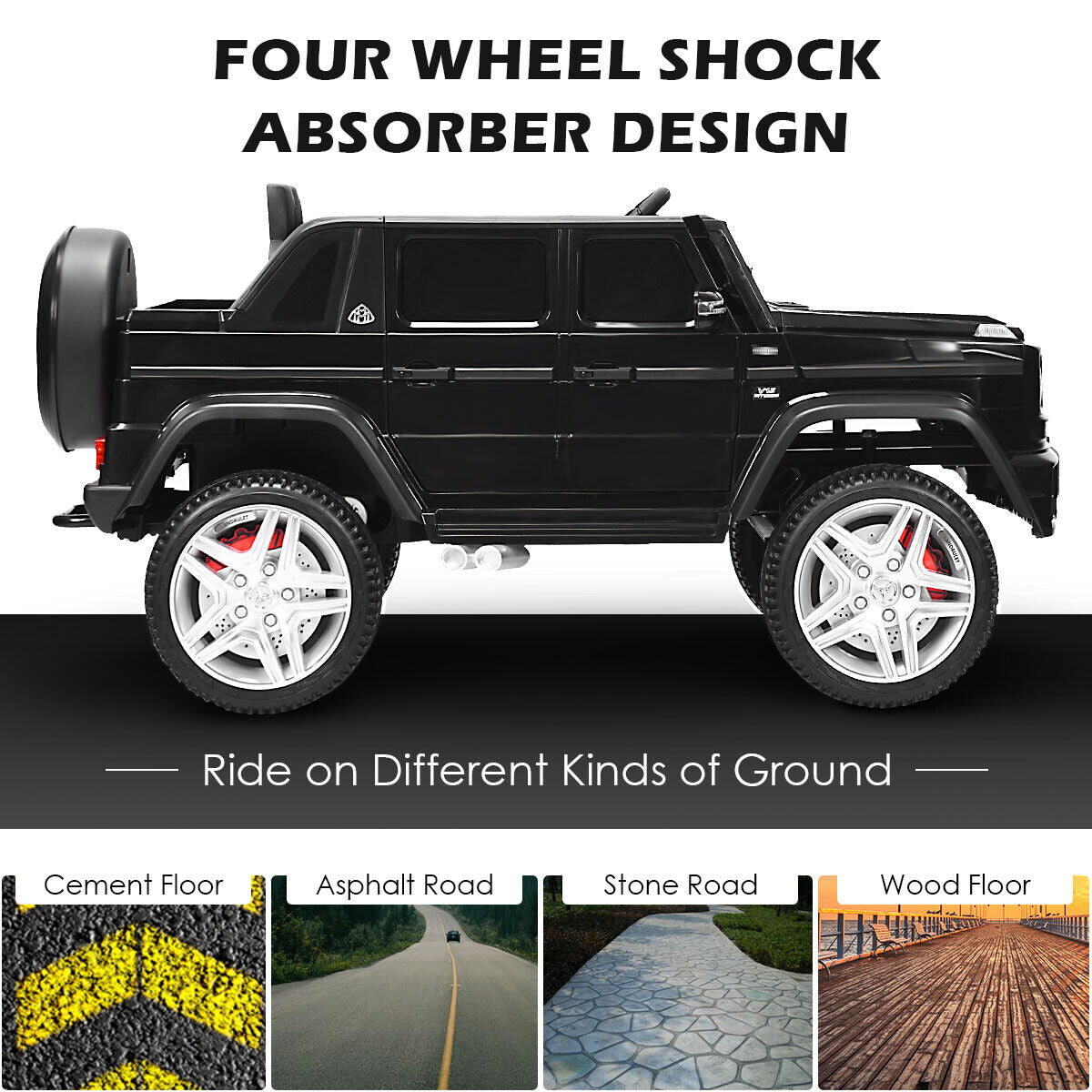 12V Licensed Mercedes-Benz Kids Ride On Car, Black Powered Ride On Toys at Gallery Canada