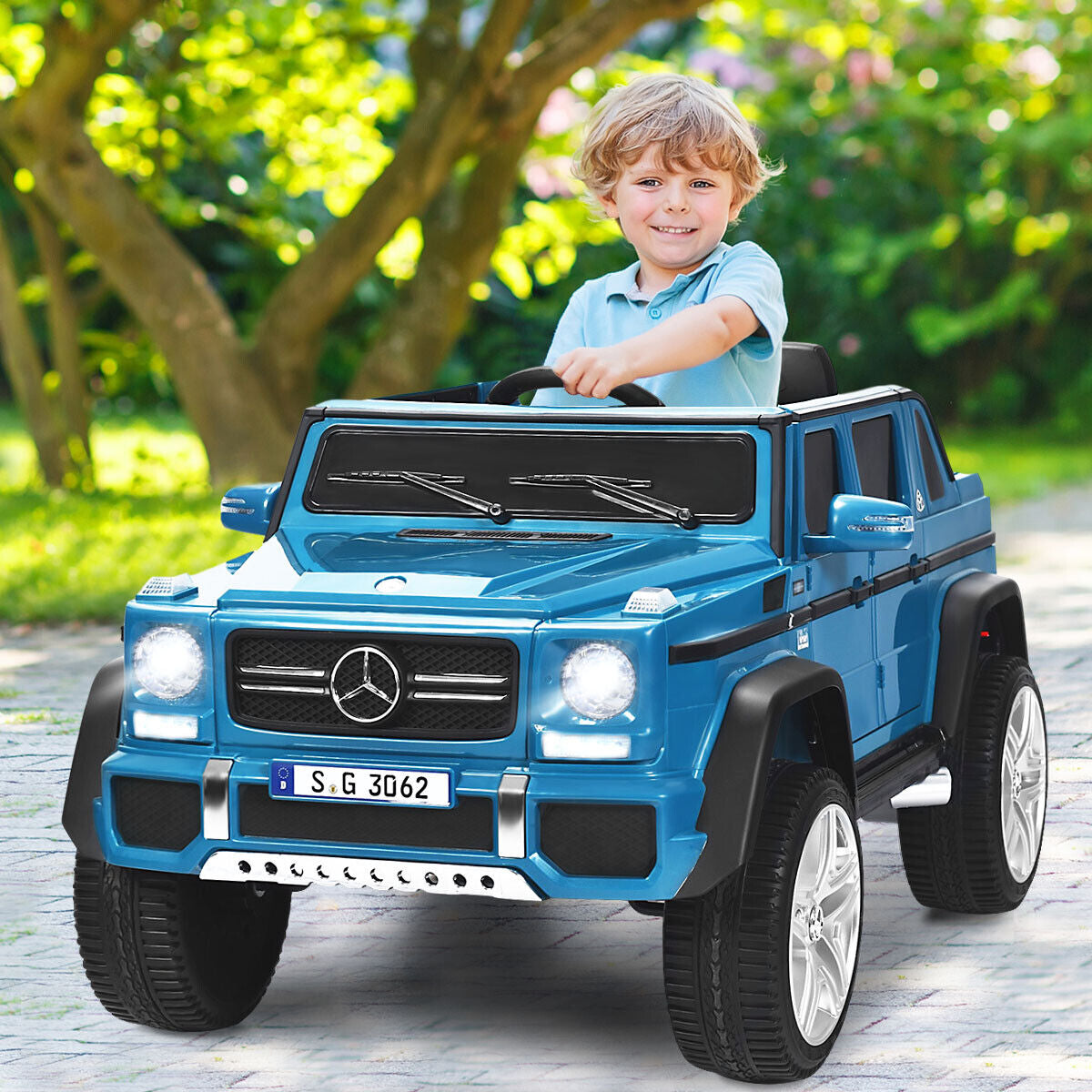 12V Licensed Mercedes-Benz Kids Ride On Car, Navy Powered Ride On Toys at Gallery Canada
