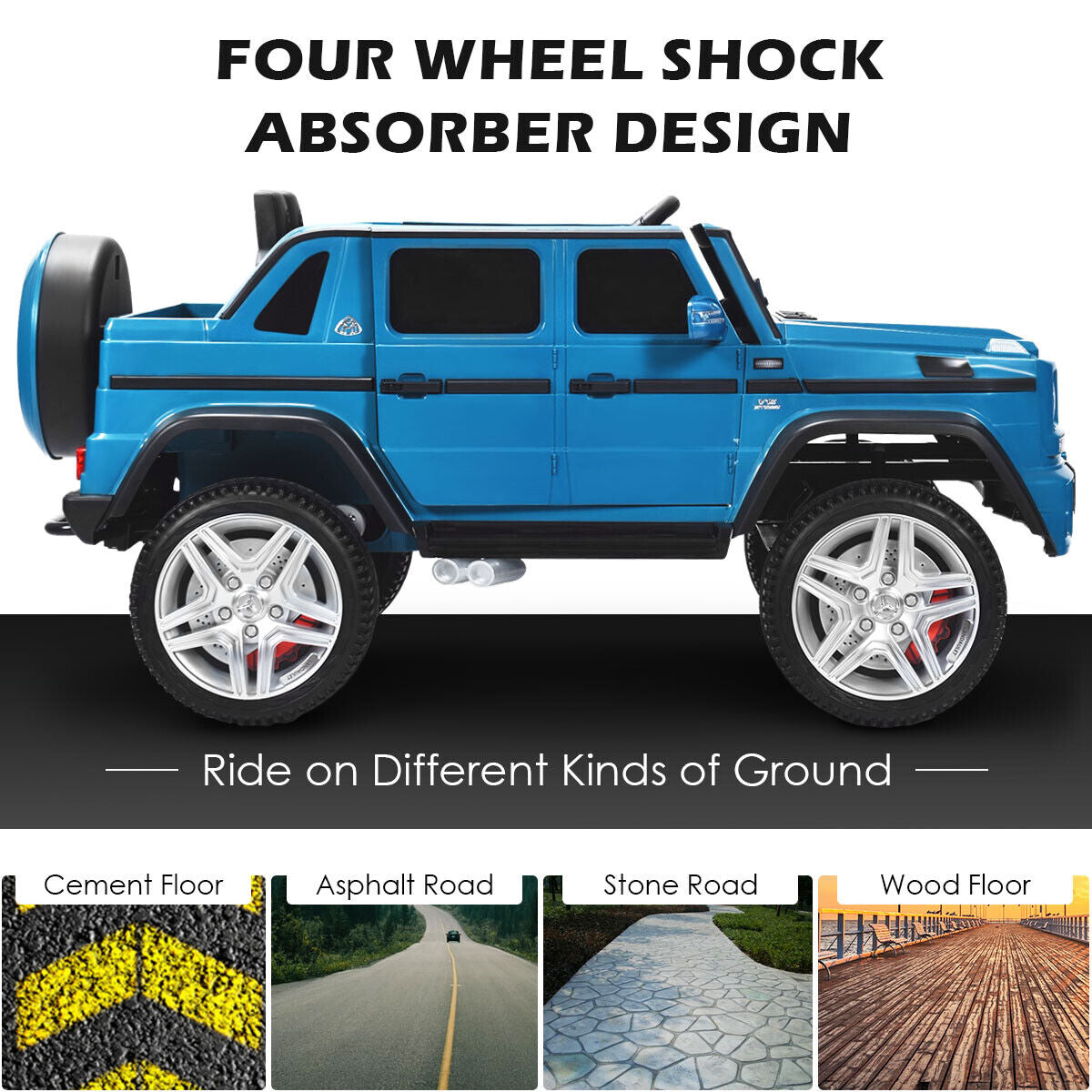 12V Licensed Mercedes-Benz Kids Ride On Car, Navy Powered Ride On Toys at Gallery Canada