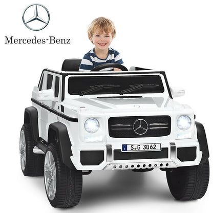 12V Licensed Mercedes-Benz Kids Ride On Car, White Powered Ride On Toys at Gallery Canada