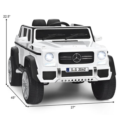 12V Licensed Mercedes-Benz Kids Ride On Car, White Powered Ride On Toys at Gallery Canada