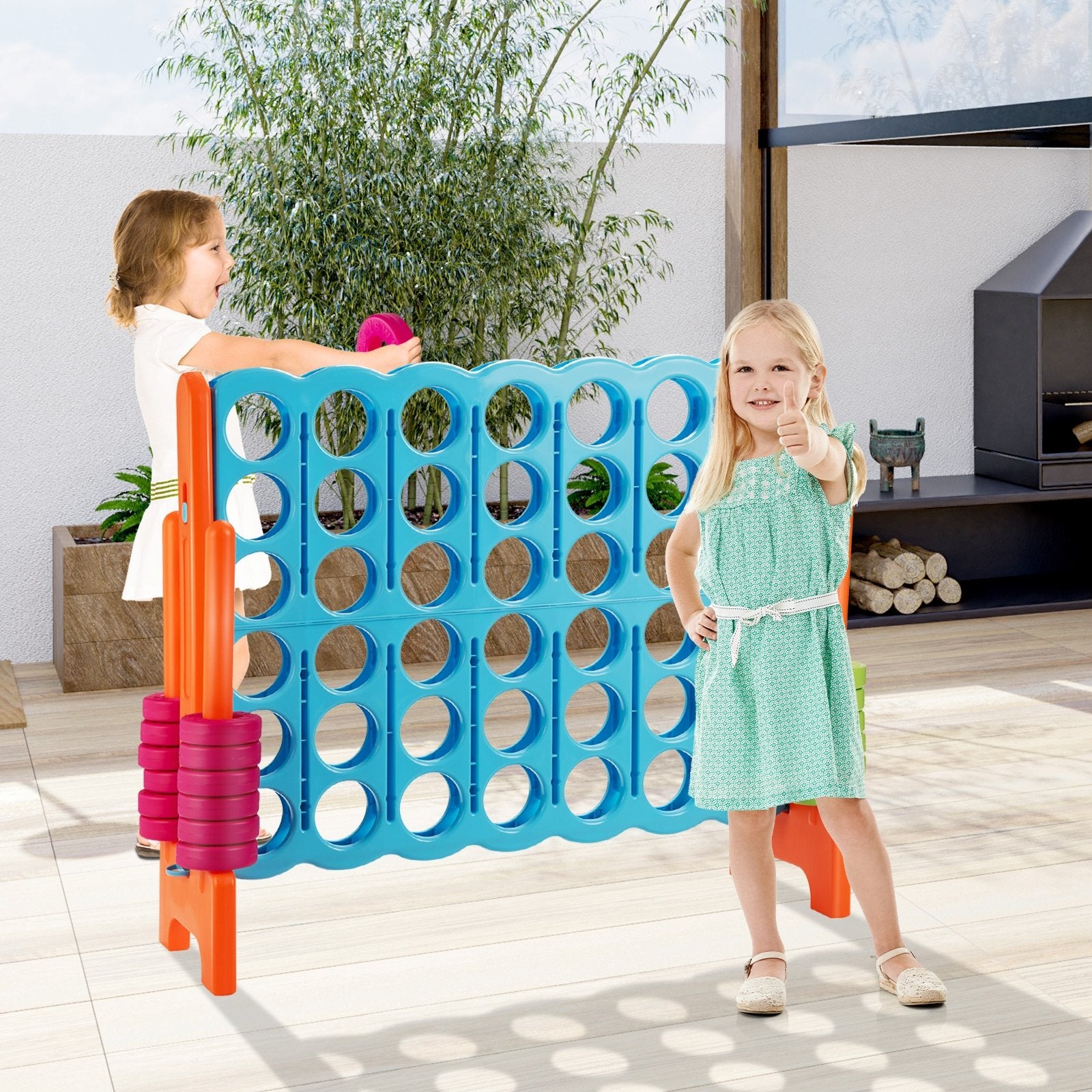 4 in A Row 4-to-Score Giant Jumbo Game Set for Family Party Holiday, Light Blue at Gallery Canada